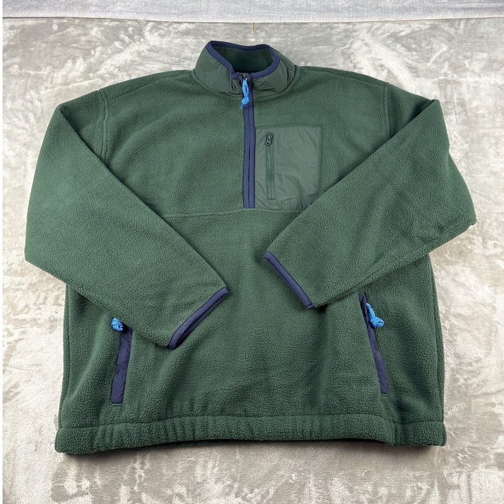 Gap Pullover Mens XXL GP010649 Green Fleece Half Zip NEW